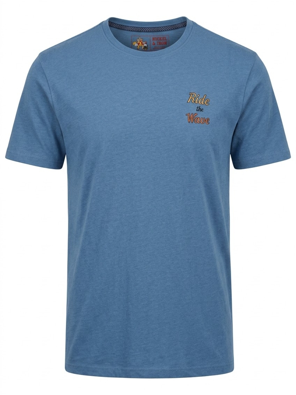 Nickel & Iron Ride the Wave Blue Men’s Crew Neck T-Shirt